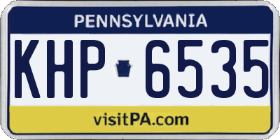 PA license plate KHP6535