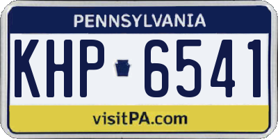 PA license plate KHP6541