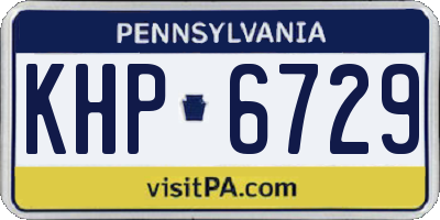 PA license plate KHP6729