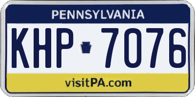 PA license plate KHP7076