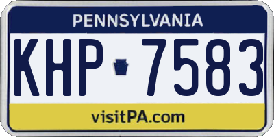 PA license plate KHP7583