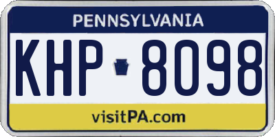 PA license plate KHP8098