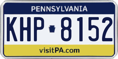 PA license plate KHP8152