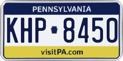 PA license plate KHP8450