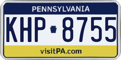 PA license plate KHP8755