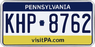 PA license plate KHP8762