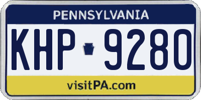 PA license plate KHP9280