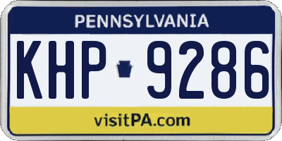 PA license plate KHP9286