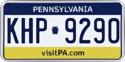 PA license plate KHP9290