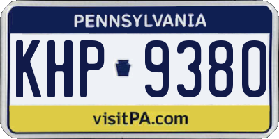 PA license plate KHP9380