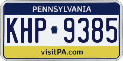 PA license plate KHP9385