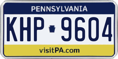 PA license plate KHP9604