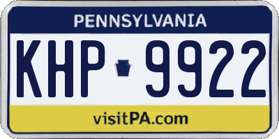 PA license plate KHP9922