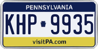 PA license plate KHP9935