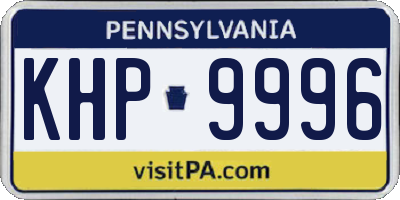 PA license plate KHP9996