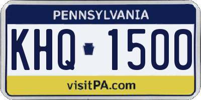 PA license plate KHQ1500