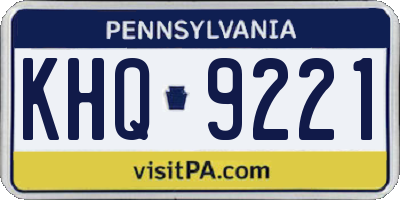 PA license plate KHQ9221