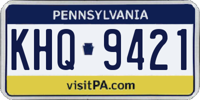 PA license plate KHQ9421