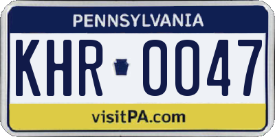 PA license plate KHR0047