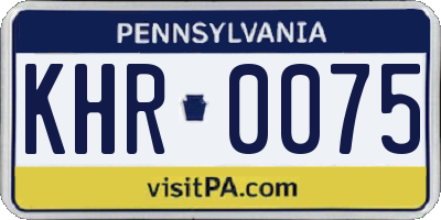 PA license plate KHR0075