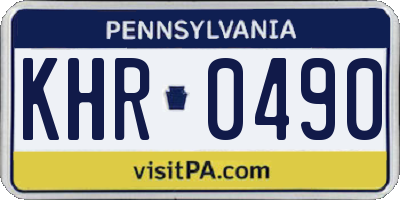 PA license plate KHR0490