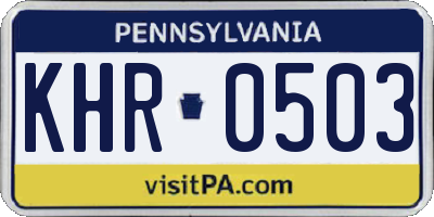 PA license plate KHR0503