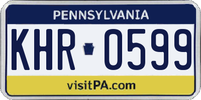 PA license plate KHR0599