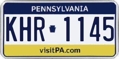 PA license plate KHR1145