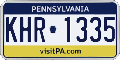 PA license plate KHR1335