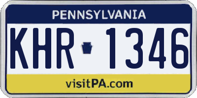 PA license plate KHR1346