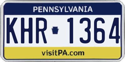 PA license plate KHR1364