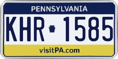 PA license plate KHR1585
