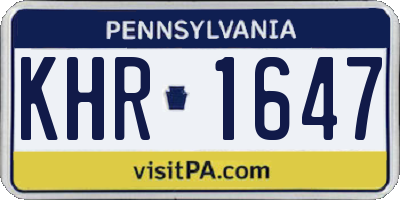 PA license plate KHR1647