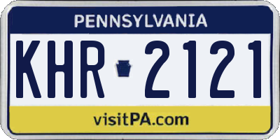 PA license plate KHR2121