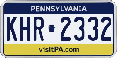PA license plate KHR2332