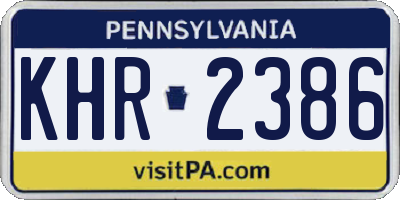 PA license plate KHR2386