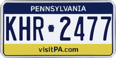 PA license plate KHR2477