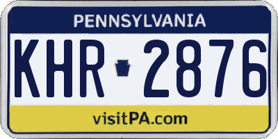 PA license plate KHR2876