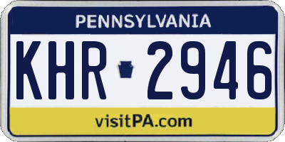 PA license plate KHR2946