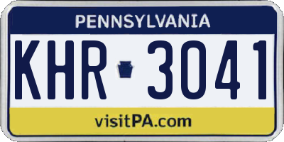 PA license plate KHR3041