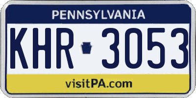 PA license plate KHR3053