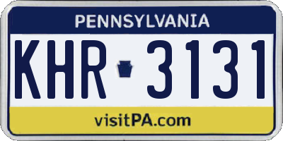 PA license plate KHR3131