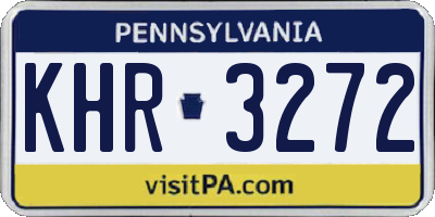 PA license plate KHR3272