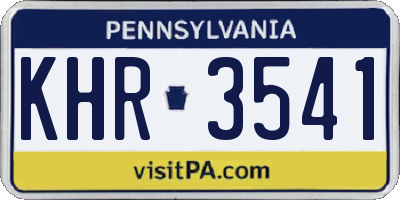 PA license plate KHR3541
