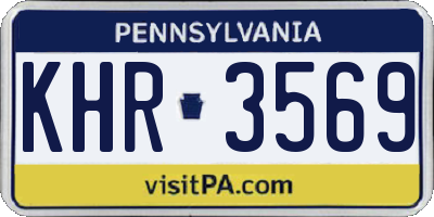 PA license plate KHR3569