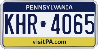 PA license plate KHR4065