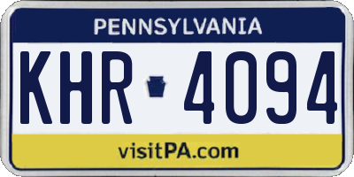 PA license plate KHR4094