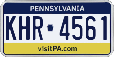 PA license plate KHR4561