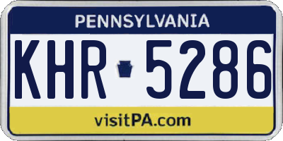 PA license plate KHR5286