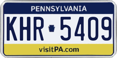 PA license plate KHR5409